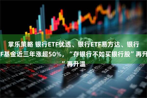 掌乐策略 银行ETF优选、银行ETF易方达、银行ETF基金近三年涨超50%，“存银行不如买银行股”再升温