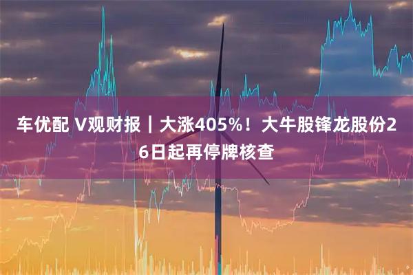 车优配 V观财报｜大涨405%！大牛股锋龙股份26日起再停牌核查